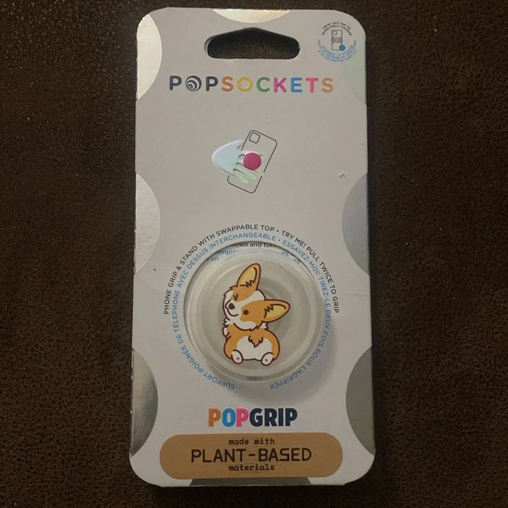 Cheeky Corgi Plant Based- PopSocket-Pop Grip-New